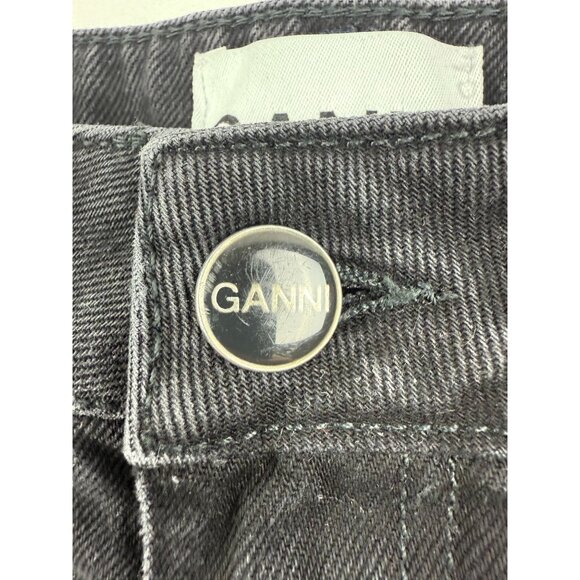 GANNI Womens Betzy Slim Flare Full Length Jeans size 27 Washed Black 27x32 - Picture 8 of 16
